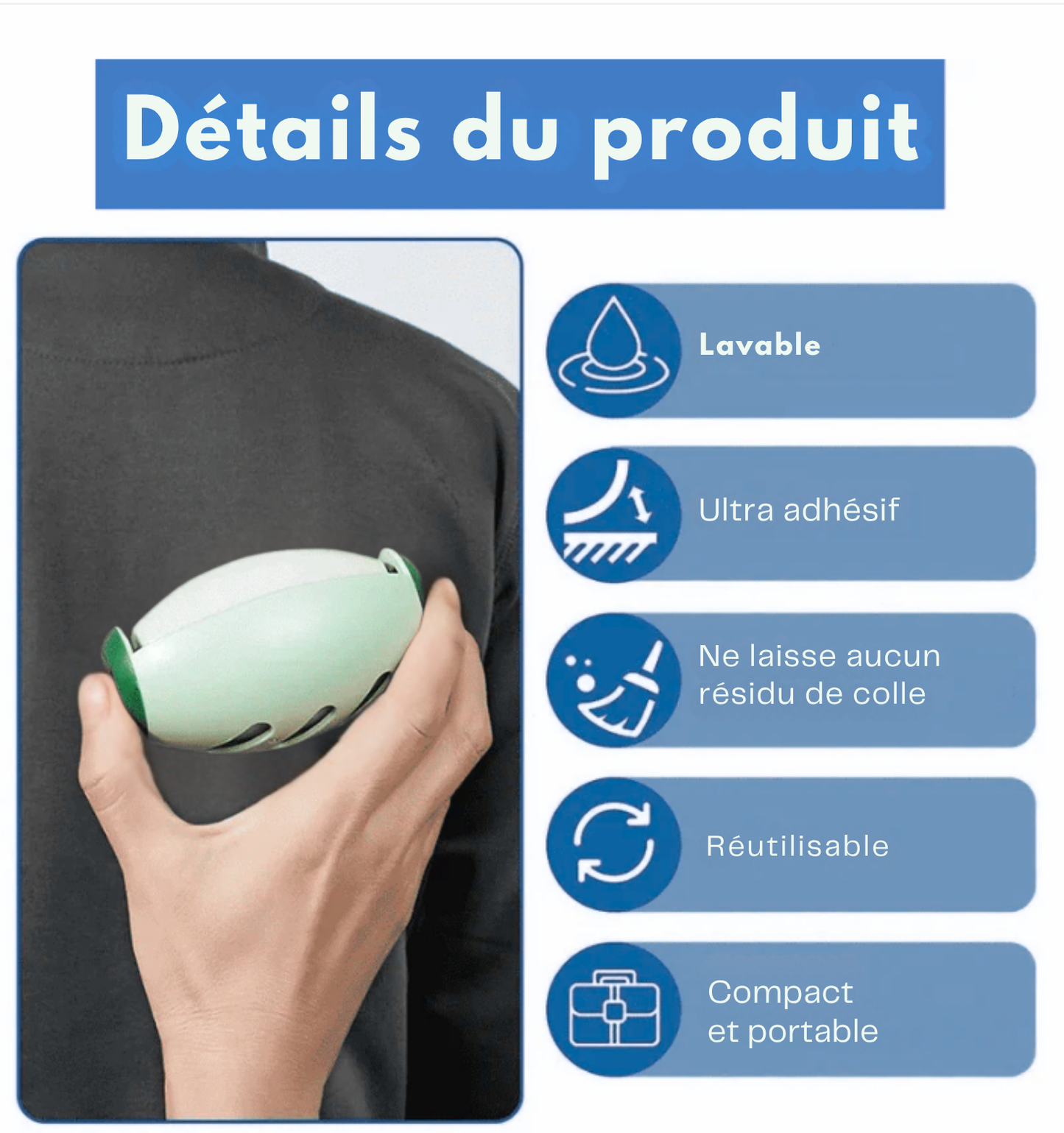 Rouleau Anti-Peluches Réutilisable Animokit – Lavable, Compact, Efficace et Écologique