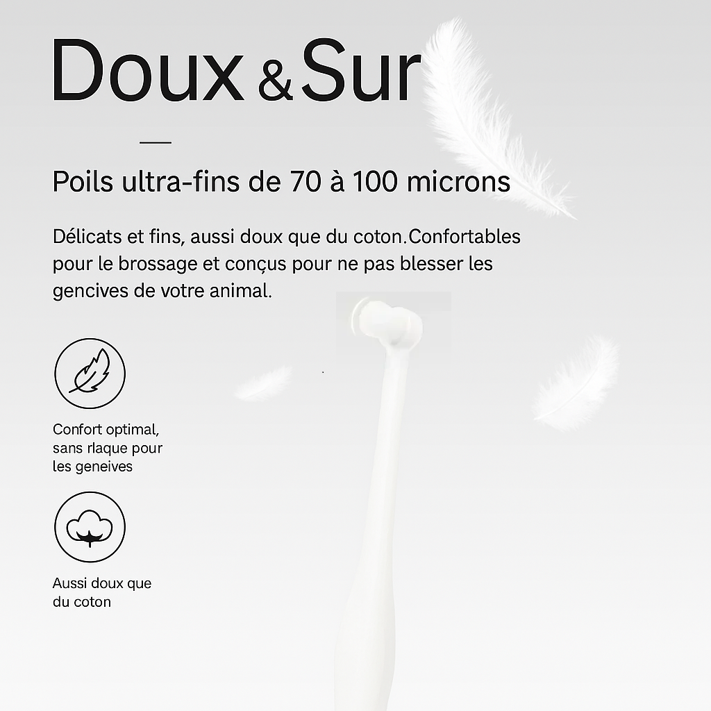 Brosse à Dents à Tête Ronde pour Chiens et Chats – Élimine la Mauvaise Haleine et le Tartre | Soin Dentaire Doux