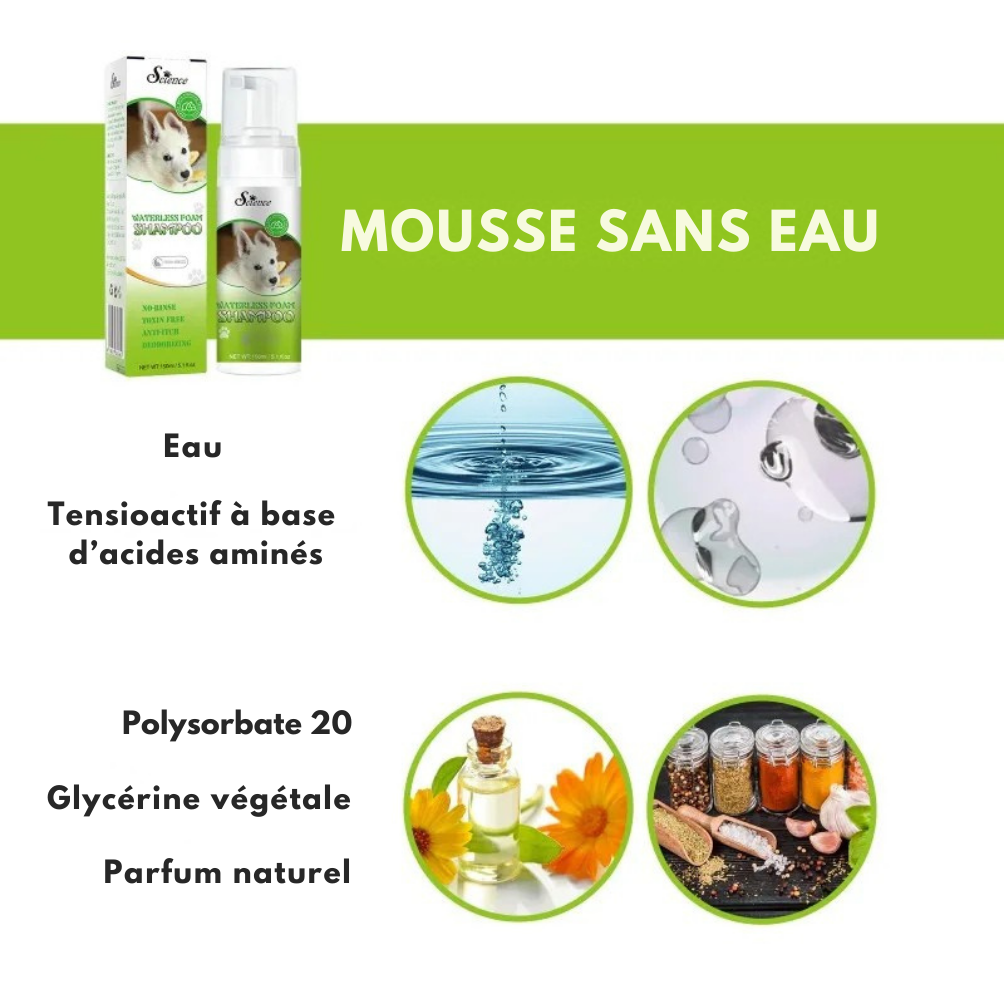 Shampooing Sec Nettoyant Profond pour Chiens et Chats