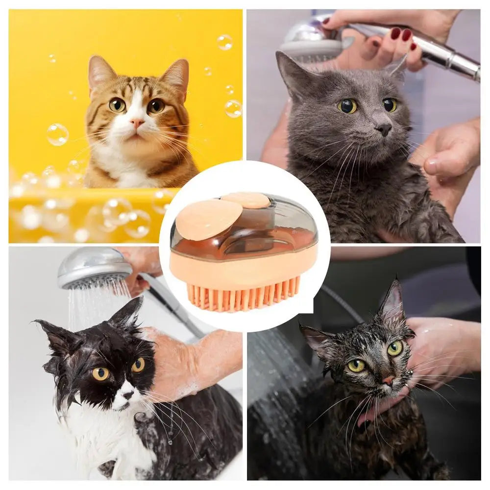 Brosse de Bain pour Chiens et Chats - Massage et Nettoyage en Profondeur