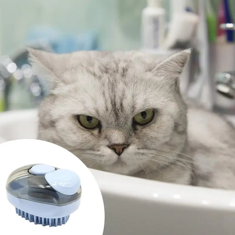 Brosse de Bain pour Chiens et Chats - Massage et Nettoyage en Profondeur