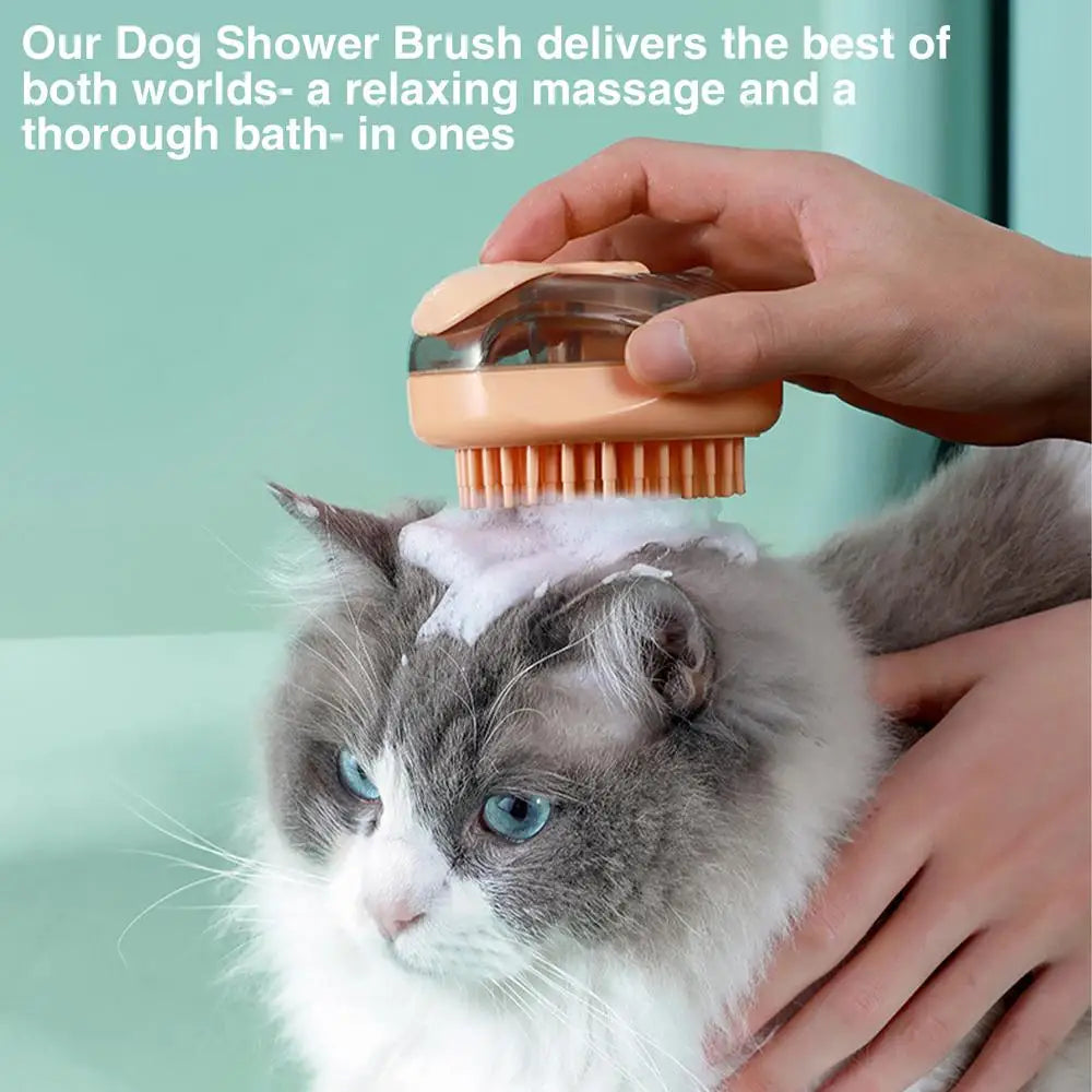 Brosse de Bain pour Chiens et Chats - Massage et Nettoyage en Profondeur