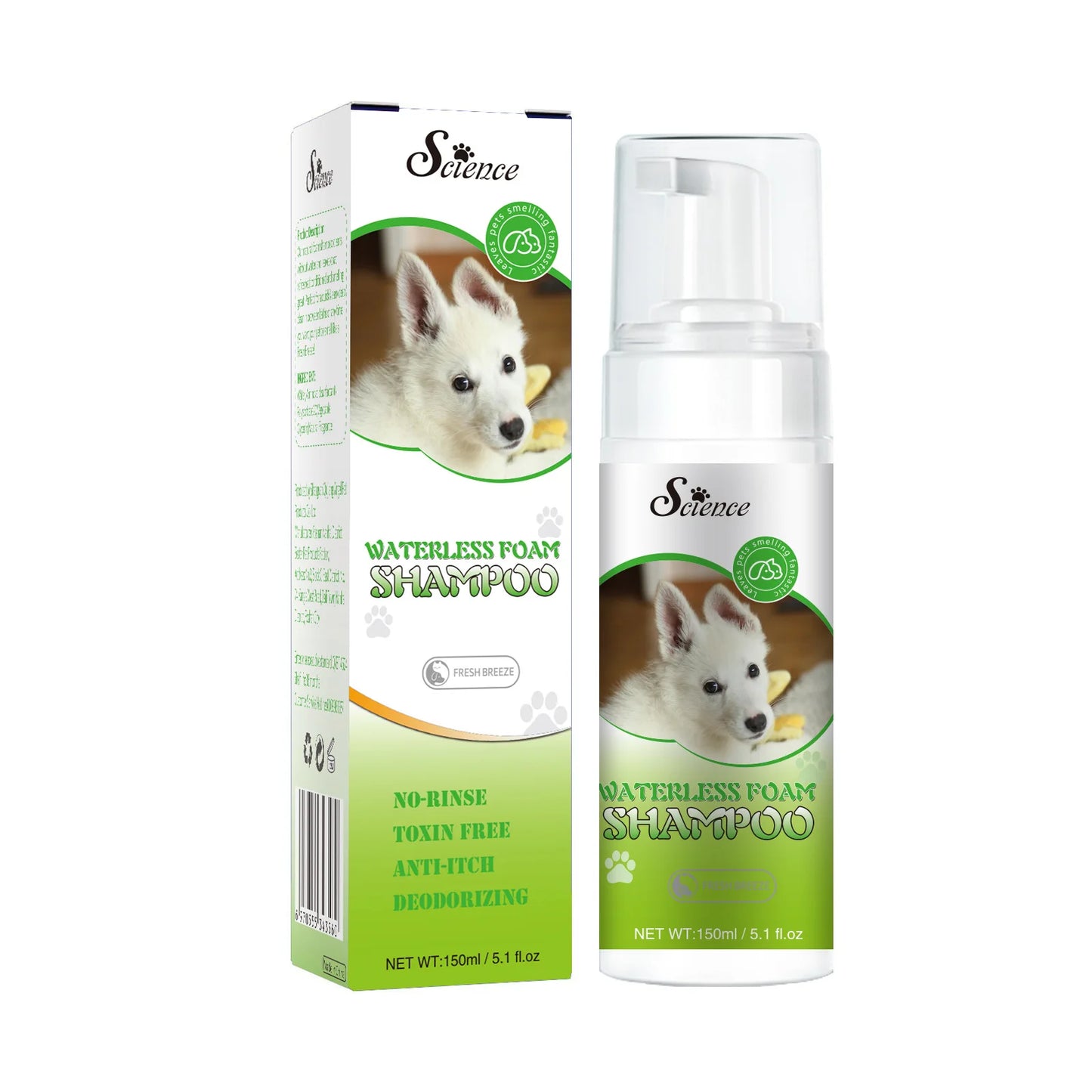 Shampooing Sec Nettoyant Profond pour Chiens et Chats