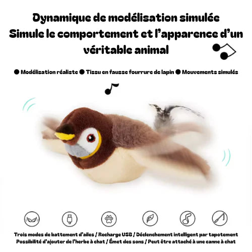 Jouet pour chat - Oiseau gazouillant simulé Animokit