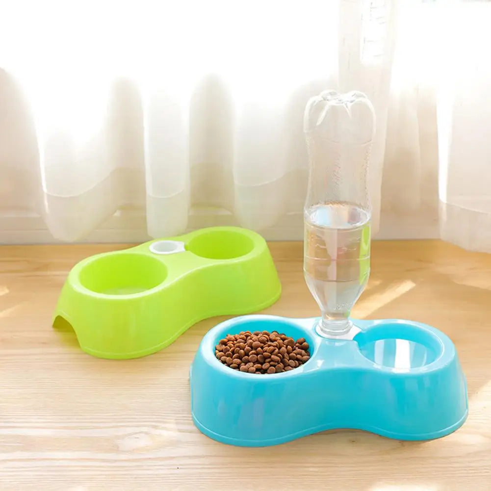 Distributeur Automatique pour Chiens et Chats - Gamelle Anti-Gaspillage avec Bol d'Eau pour Nourriture Lentement