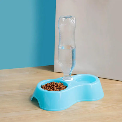 Distributeur Automatique pour Chiens et Chats - Gamelle Anti-Gaspillage avec Bol d'Eau pour Nourriture Lentement