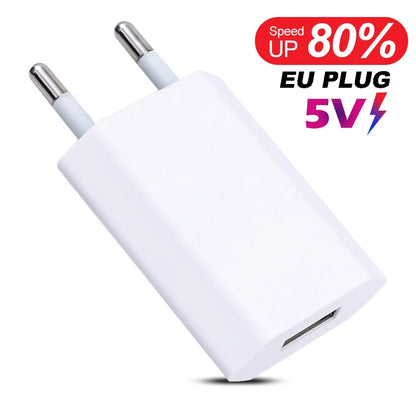 Chargeur USB Universel 5V 1A avec Prise pour iPhone, Samsung, Xiaomi, Redmi, Google, Huawei – Adaptateur Secteur 1 à 5 pièces