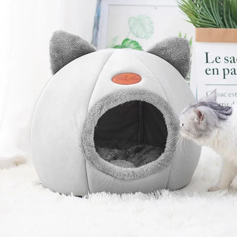 Maison pour Chat en Forme de Tête de Chat - Confort et Chaleur Assurés